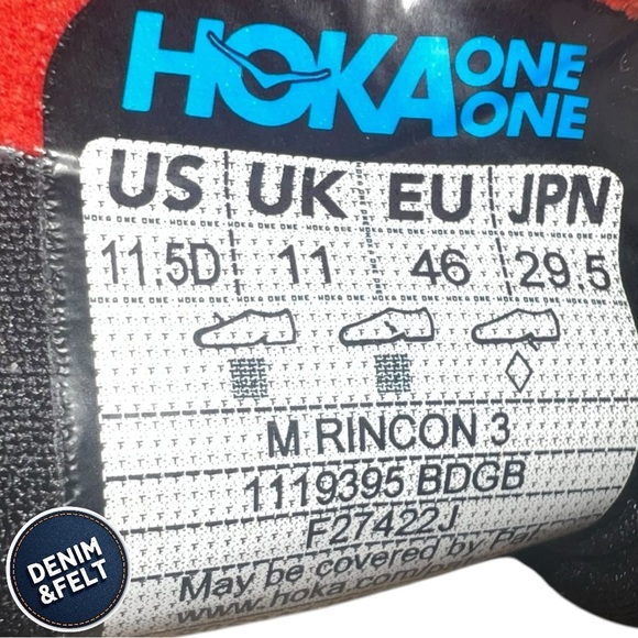 Hoka Rincon 3 Men’s Running Shoes | Color: Black/Dazzling Blue | PREOWNED!!🔥👟 - Picture 16 of 16